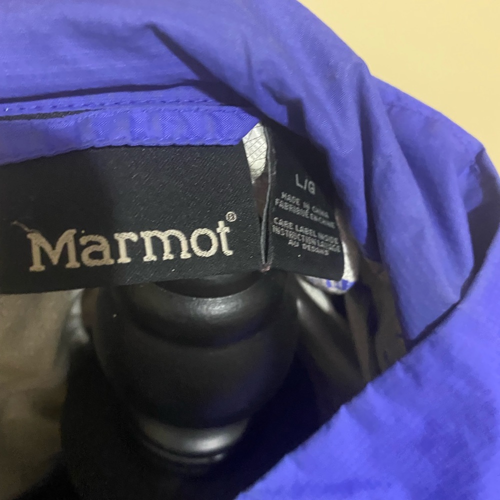Marmot Hyvant zip -up rain Jacket Sz L hooded activewear pockets flaws - Picture 2 of 8